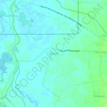 Bobon topographic map, elevation, terrain