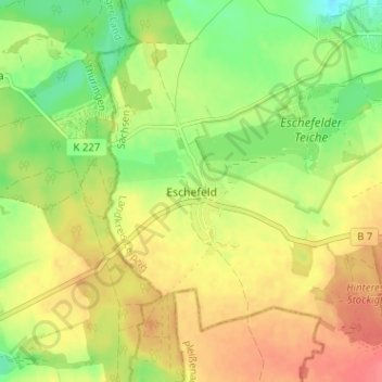 Eschefeld topographic map, elevation, terrain