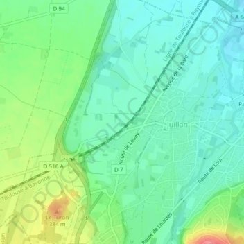Moures topographic map, elevation, terrain