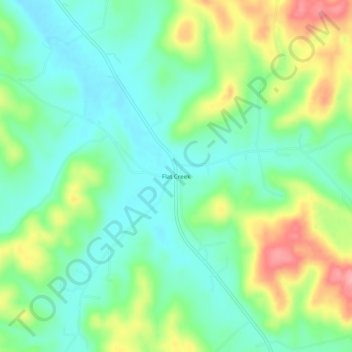 Flat Creek topographic map, elevation, terrain