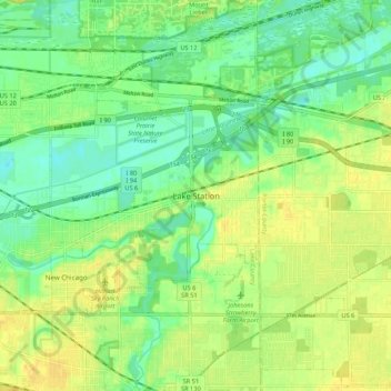 Lake Station topographic map, elevation, terrain