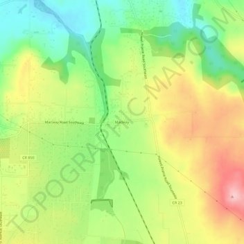 Macleay topographic map, elevation, terrain