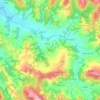 Mereta topographic map, elevation, terrain