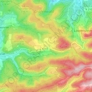 Vorhof topographic map, elevation, terrain