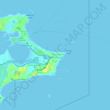 Kingstown topographic map, elevation, terrain
