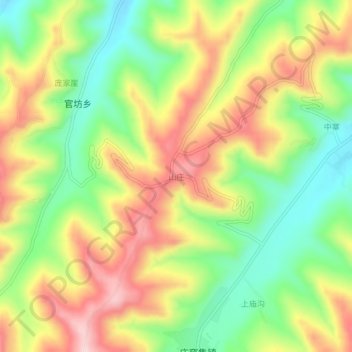 山庄 topographic map, elevation, terrain