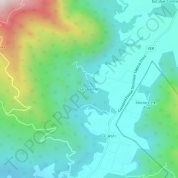 San Gabriel topographic map, elevation, terrain
