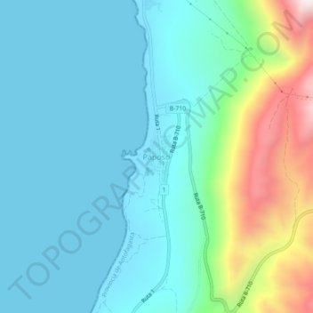 Paposo topographic map, elevation, terrain