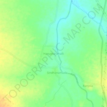 Hanumanahalli topographic map, elevation, terrain