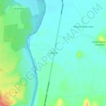 La Puerta topographic map, elevation, terrain