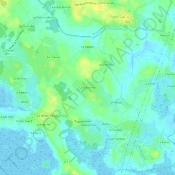La Brionnière topographic map, elevation, terrain