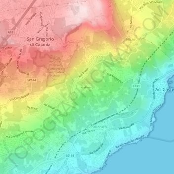 Gallinaro topographic map, elevation, terrain
