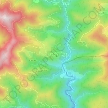 La Roche topographic map, elevation, terrain