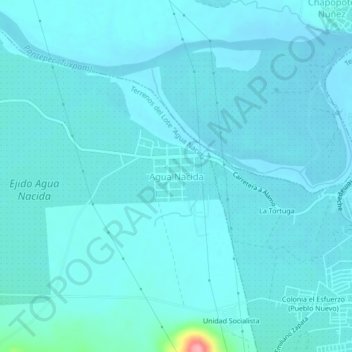 Agua Nacida topographic map, elevation, terrain