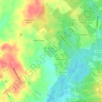 Haskell Heights topographic map, elevation, terrain