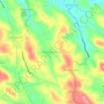 Panthamakkal topographic map, elevation, terrain