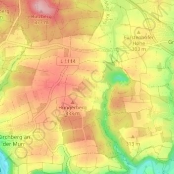 Zwingelhausen topographic map, elevation, terrain