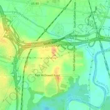 Bailey Hill topographic map, elevation, terrain