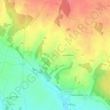 Besnez topographic map, elevation, terrain