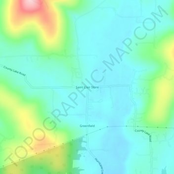 Saint Clair Store topographic map, elevation, terrain