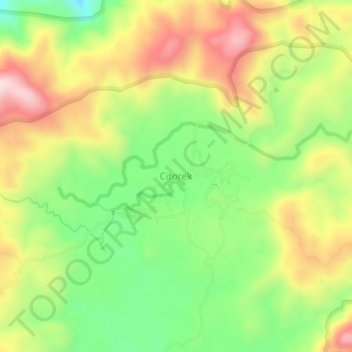 Citorek topographic map, elevation, terrain