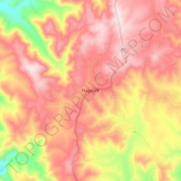 Flagstaff topographic map, elevation, terrain