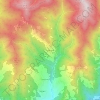 Caffaraccia topographic map, elevation, terrain