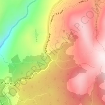 General Sherman Tree topographic map, elevation, terrain