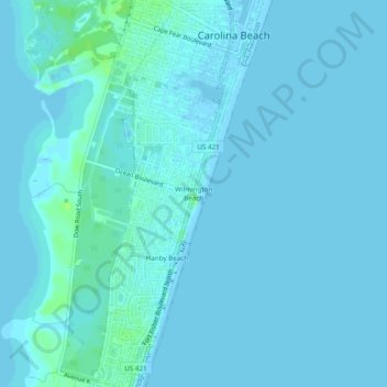 Wilmington Beach topographic map, elevation, terrain