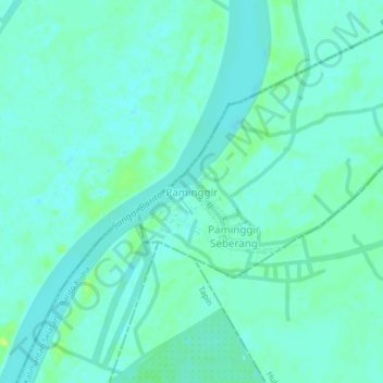 Paminggir topographic map, elevation, terrain