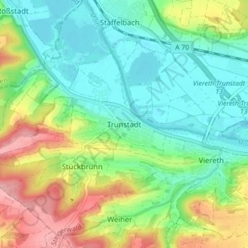 Trunstadt topographic map, elevation, terrain