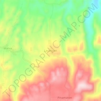 Layangan topographic map, elevation, terrain