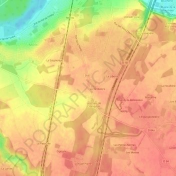 La Craye topographic map, elevation, terrain