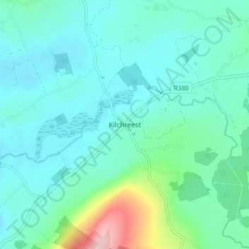 Kilchreest topographic map, elevation, terrain