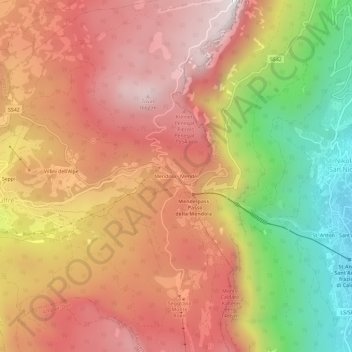 Mendola topographic map, elevation, terrain