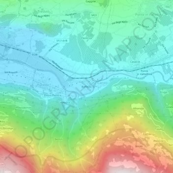 Boffetto topographic map, elevation, terrain
