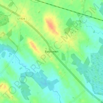 Rathowen topographic map, elevation, terrain