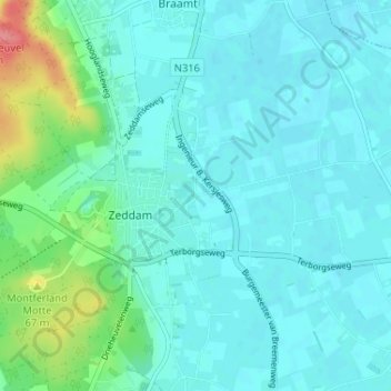 Vinkwijk topographic map, elevation, terrain