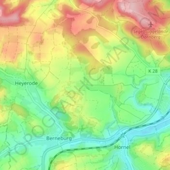 Hübenthal topographic map, elevation, terrain