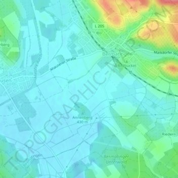 Hard topographic map, elevation, terrain