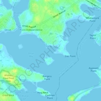 Pleasant Harbor topographic map, elevation, terrain