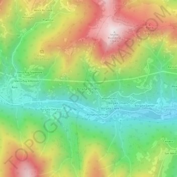Borgata Chiaronto topographic map, elevation, terrain