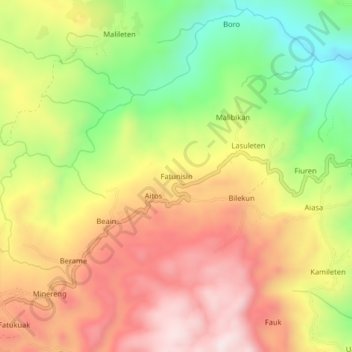 Fatunisin topographic map, elevation, terrain