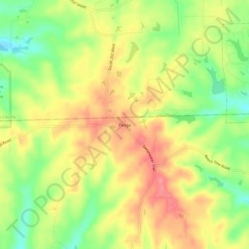 Peoga topographic map, elevation, terrain