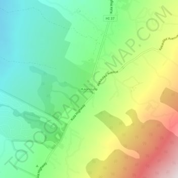 Kaonoulu topographic map, elevation, terrain