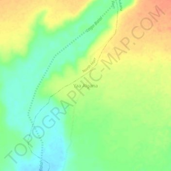 Yaa Algana topographic map, elevation, terrain