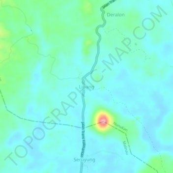 Libang topographic map, elevation, terrain