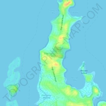 Macleay Island topographic map, elevation, terrain
