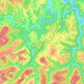 Ruthdale topographic map, elevation, terrain