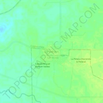 El Pitahayo topographic map, elevation, terrain